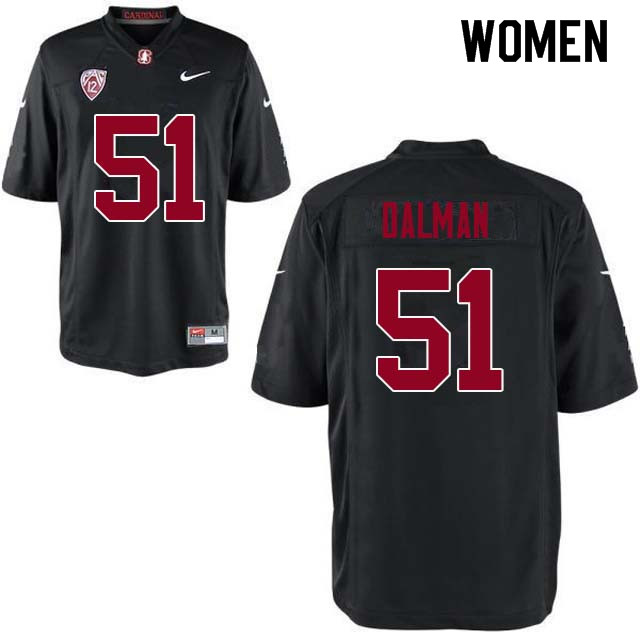 Women Stanford Cardinal #51 Drew Dalman College Football Jerseys Sale-Black - Click Image to Close